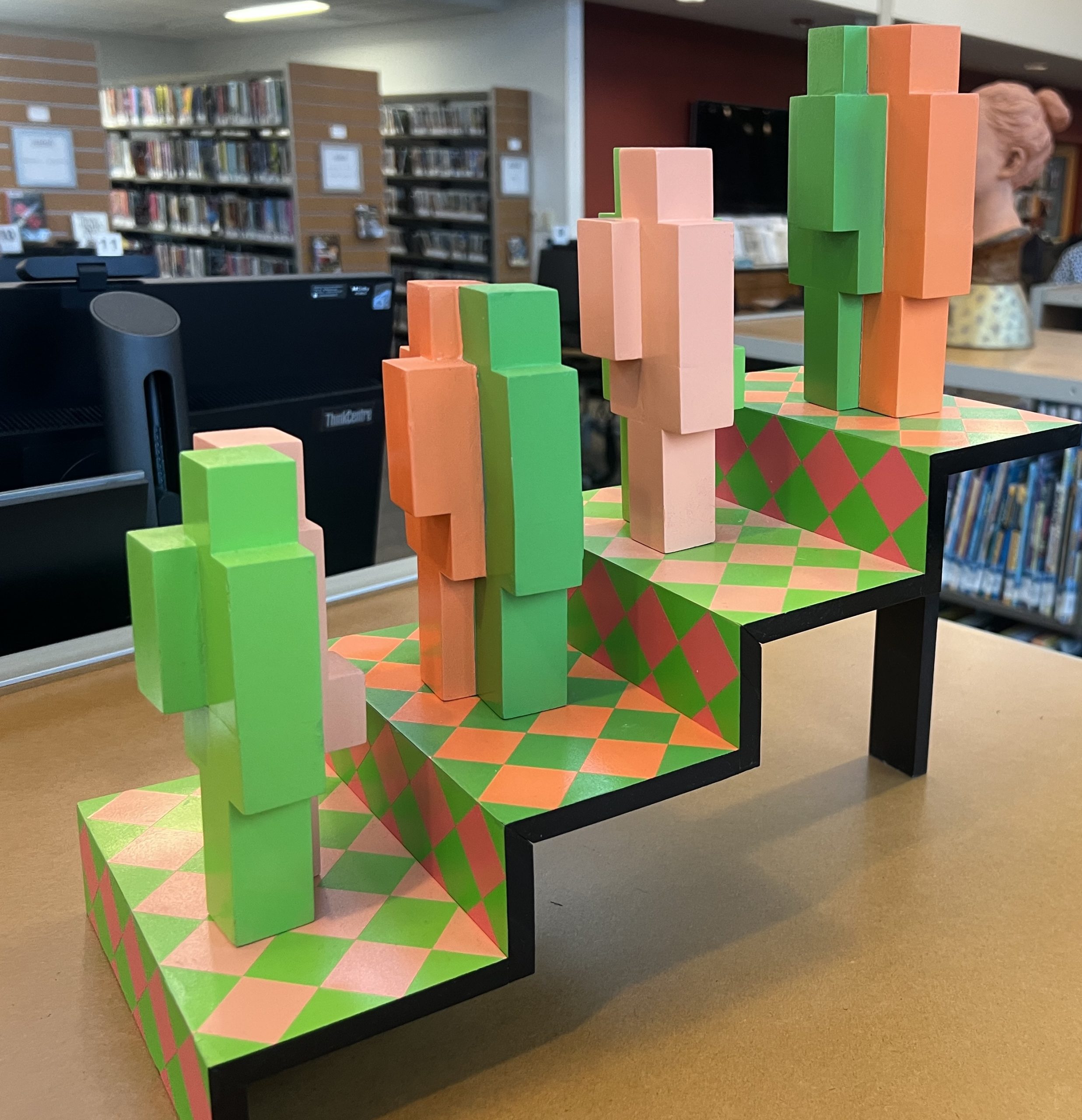 "Cuboids Descending a Staircase" by Howard Golfarb